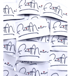 "Fait main" - Étiquette tissée à coudre