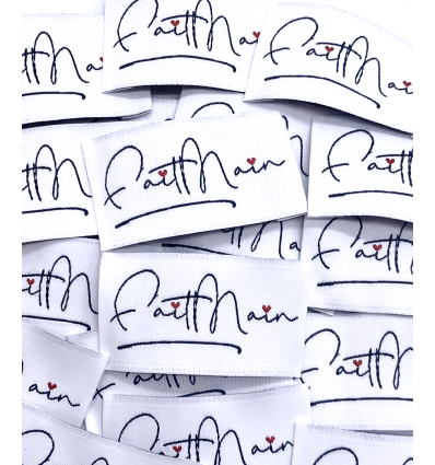 "Fait main" - Étiquette tissée à coudre