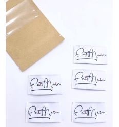 "Fait main" - Étiquette tissée à coudre