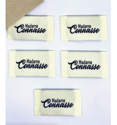 "Madame connasse" - Étiquette tissée à coudre