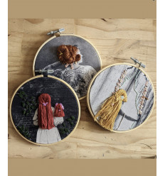 Kit broderie "Merveilleux Cheveux" kit triple - The comptoir