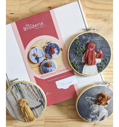 Kit broderie "Merveilleux Cheveux" kit triple - The comptoir