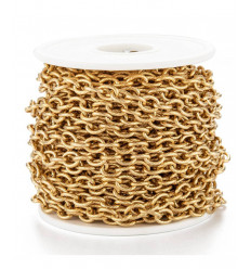 10m - Bobine chaine maillons ronds striés inoxydable