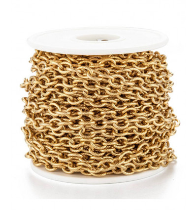 10m - Bobine chaine maillons ronds striés inoxydable
