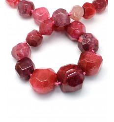 Chapelet grosse pépite agate teintée bleu - Chapelet