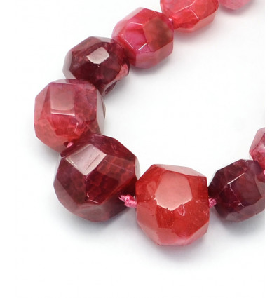 Chapelet grosse pépite agate teintée bleu - Chapelet