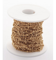 20m - Bobine chaine billes dorées