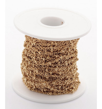 20m - Bobine chaine billes dorées