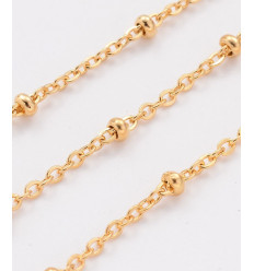 20m - Bobine chaine billes dorées