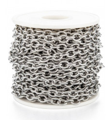 10m - Bobine chaine maillons ronds striés inoxydable