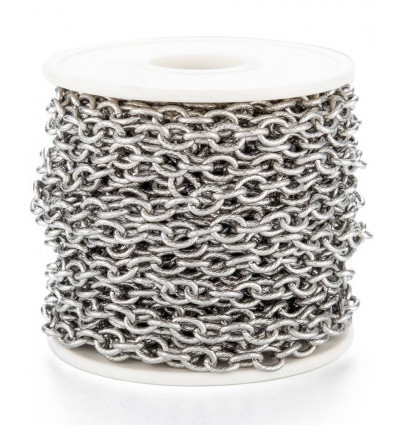 10m - Bobine chaine maillons ronds striés inoxydable