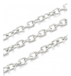 10m - Bobine chaine maillons ronds striés inoxydable