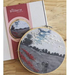 Kit broderie "Les coquelicots de Monet" kit triple - The comptoir