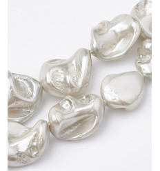 chapelet de perle de culture - pépite fumée