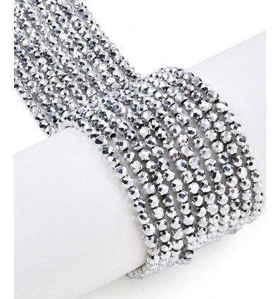 2mm - Chapelet perle en verre à facettes