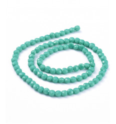 6x4mm - Chapelet perle en verre plate