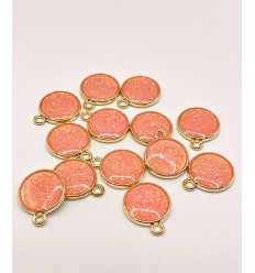 Pendentif médaille émaillée à paillettes