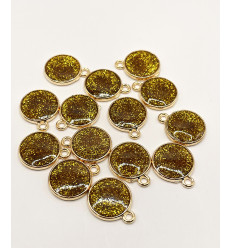 Pendentif médaille avec de l'émail à paillette
