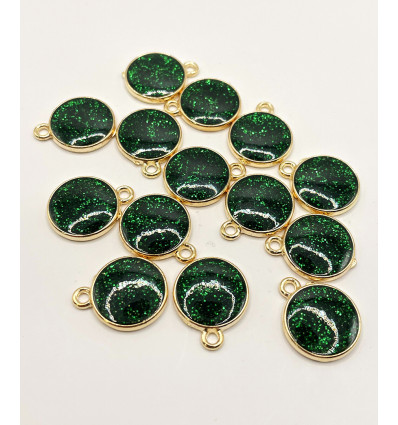 Pendentif médaille avec de l'émail à paillette