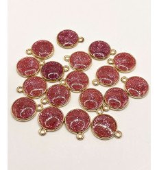 Pendentif médaille avec de l'émail à paillette