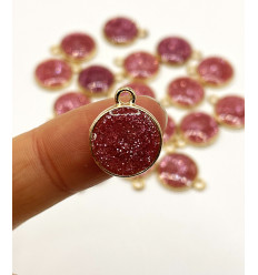 Pendentif médaille avec de l'émail à paillette