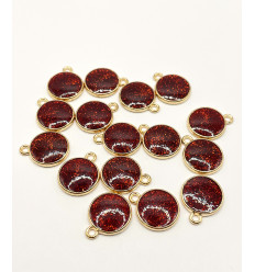 Pendentif médaille avec de l'émail à paillette