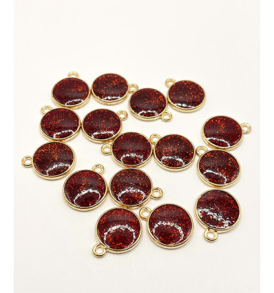 Pendentif médaille avec de l'émail à paillette