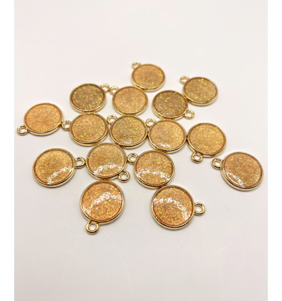 Pendentif médaille avec de l'émail à paillette