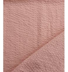 Seersucker uni vieux rose
