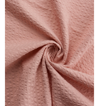 Seersucker uni vieux rose