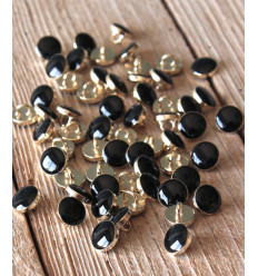 10mm - Bouton Chic Noir et Doré