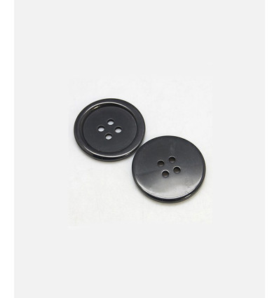 13mm - Bouton noir classique 4 trous