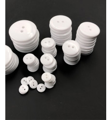 18mm - Bouton blanc classique 2 trous
