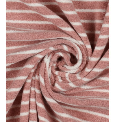 Velours éponge rayé