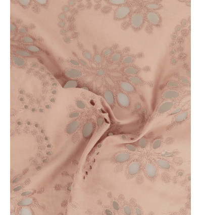 Broderie anglaise rose poudre