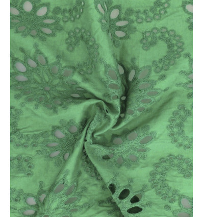 Broderie anglaise vert nil