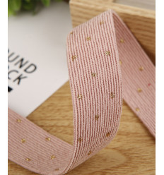 25mm - Sangle velours pois dorés