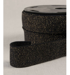 Elastique noir pailleté 30 mm