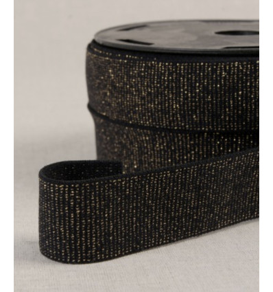Elastique noir pailleté 30 mm