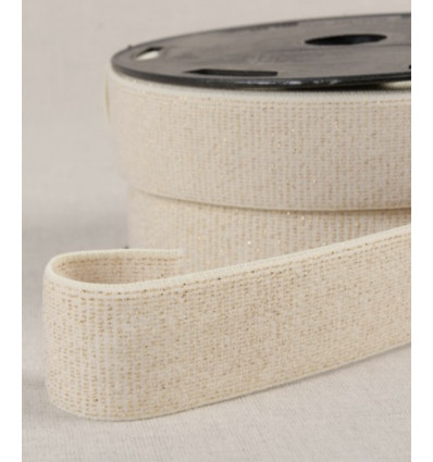Elastique écru pailleté 30 mm