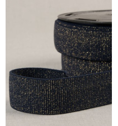 Elastique marine pailleté 30 mm