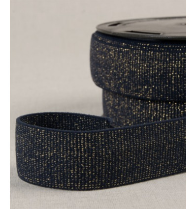 Elastique marine pailleté 30 mm