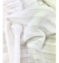 Voile de coton rayé lurex
