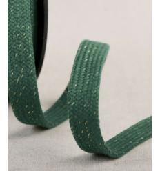 Lacet tresse tubulaire plate métallisée