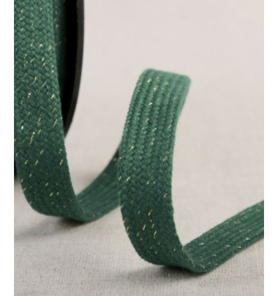 Lacet tresse tubulaire plate métallisée