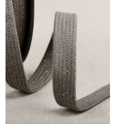 Lacet tresse tubulaire plate métallisée