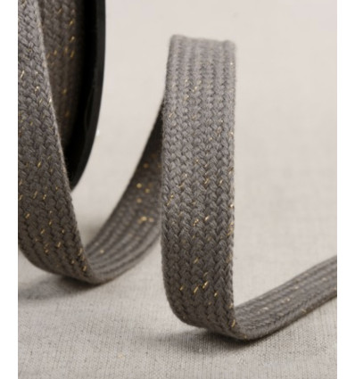 Lacet tresse tubulaire plate métallisée