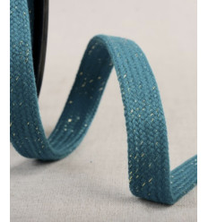 Lacet tresse tubulaire plate métallisée