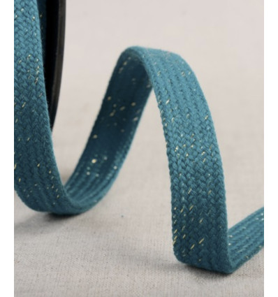 Lacet tresse tubulaire plate métallisée