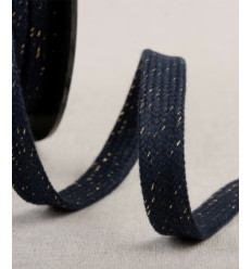 Lacet tresse tubulaire plate métallisée